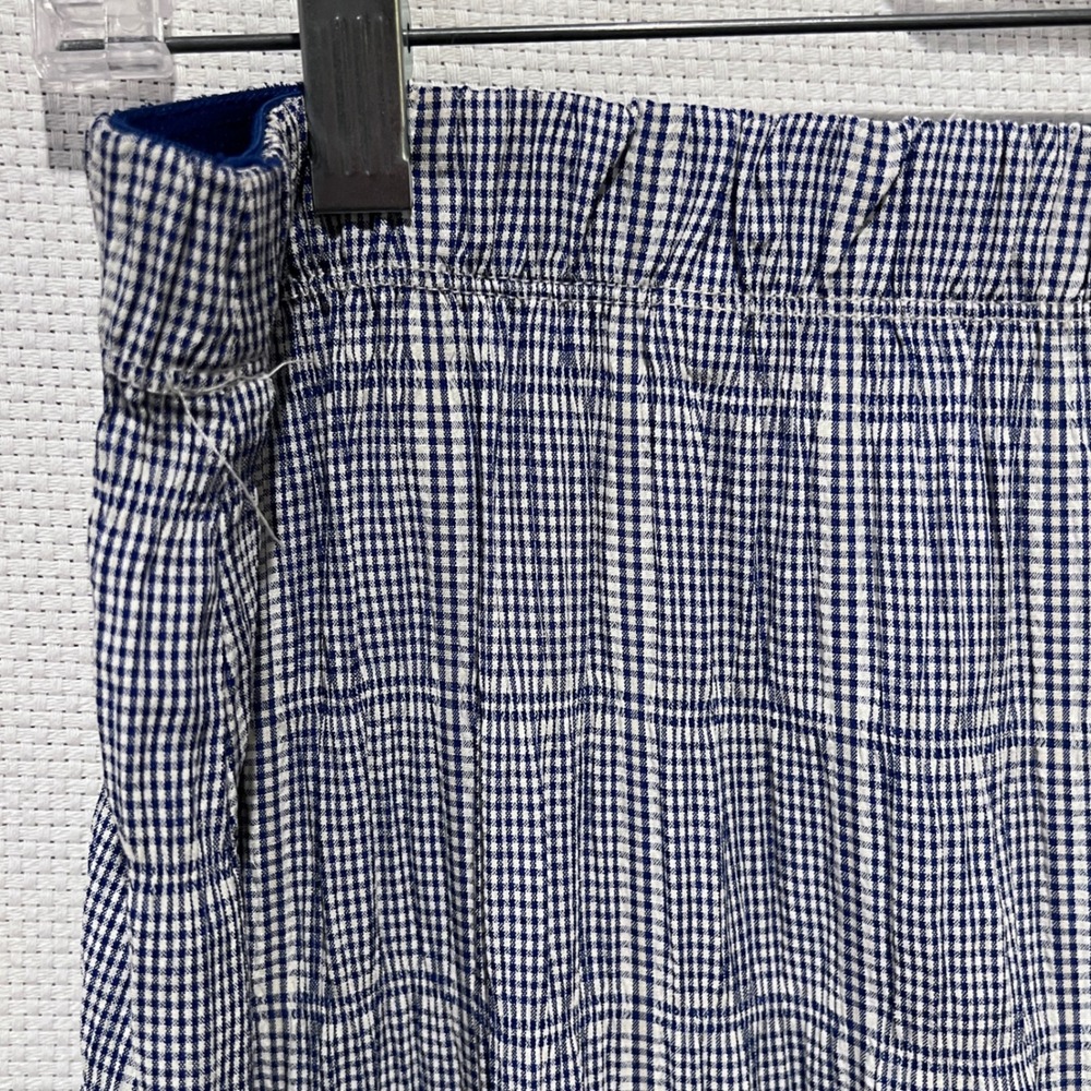 Max Studio London Blue Plaid Tiered Maxi‎ Skirt Elastic Waist Cottagecore Preppy - Picture 7 of 11